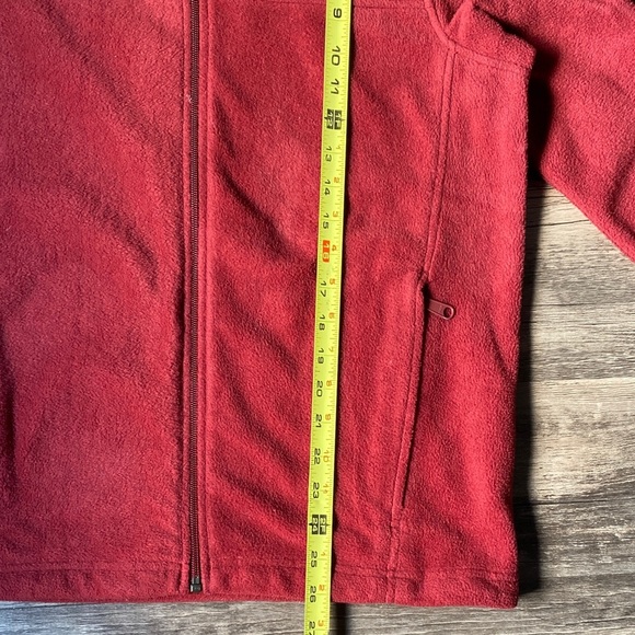 Columbia Men's Deep Red Full Zip Fleece Sweater Size S - Picture 2 of 7